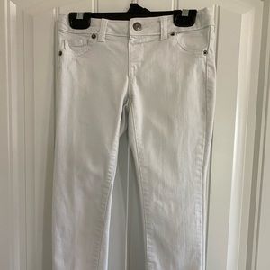 Cat & Jack White Cropped Jeggings - Pull On with Snap - Girls Size 8